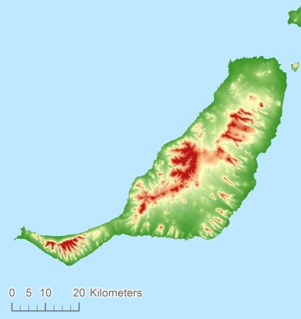 Fuerteventura hoogtekaart DTM DEM