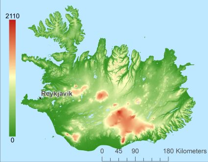 IJsland hoogtekaart DTM DEM