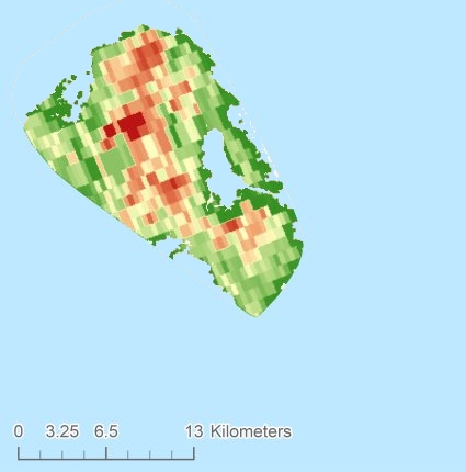 Solovetski-eilanden hoogtekaart DTM DEM