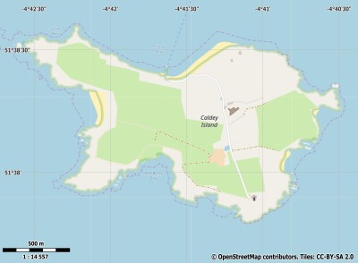 Caldey Island kaart