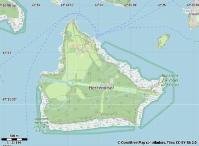 Herreninsel kaart