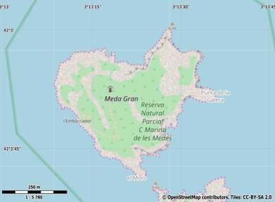 Medes eilanden kaart