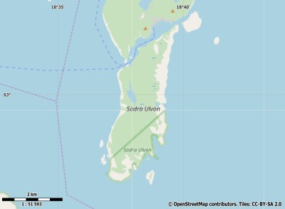 Södra Ulvön kaart