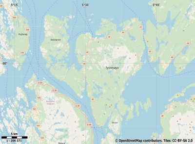 Tysnesøya kaart