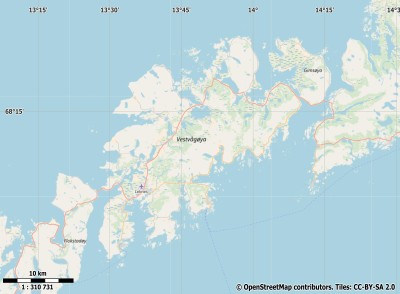 Vestvågøya kaart