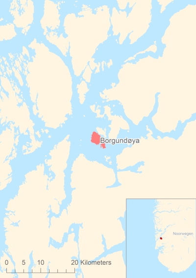 Ligging van het eiland Borgundøya in Europa