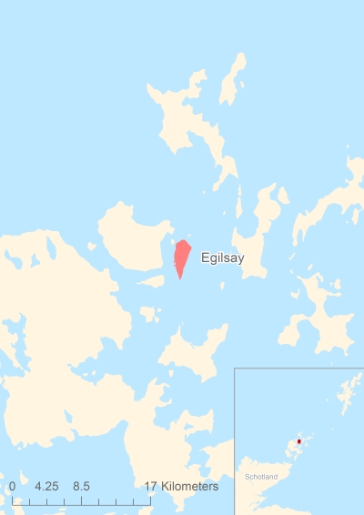 Ligging van het eiland Egilsay in Europa