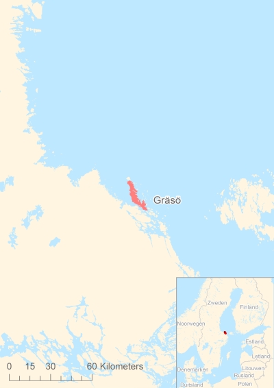 Ligging van het eiland Gräsö in Europa