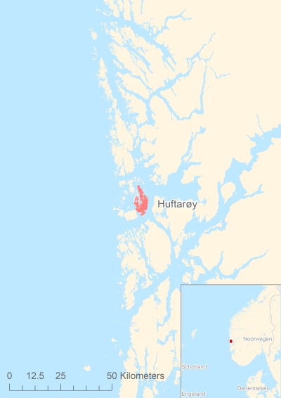 Ligging van het eiland Huftarøy in Europa