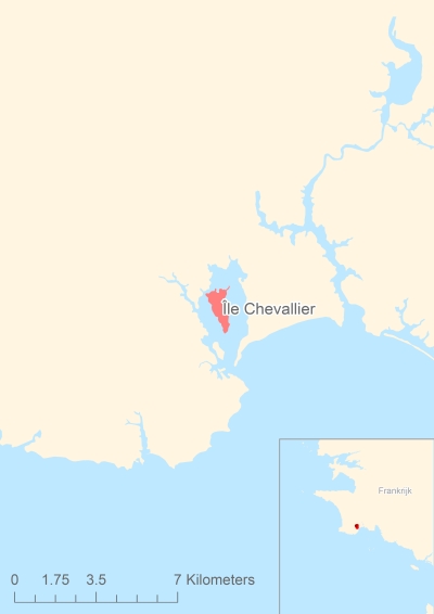 Ligging van het eiland Île Chevallier in Europa