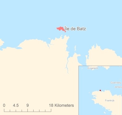 Ligging van het eiland Île de Batz in Europa