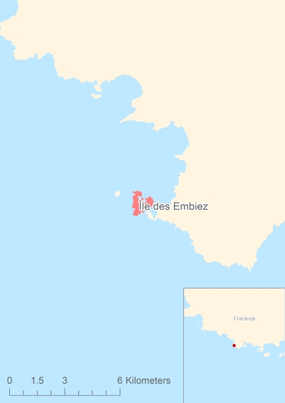 Ligging van het eiland Île des Embiez in Europa