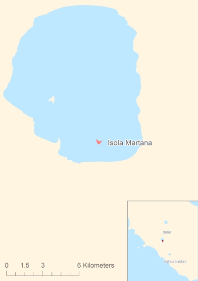Ligging van het eiland Isola Martana in Europa
