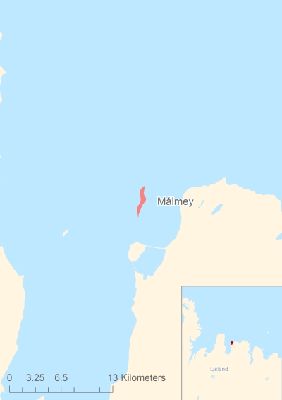 Ligging van het eiland Málmey in Europa