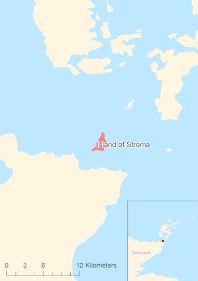 Ligging van het eiland Island of Stroma in Europa