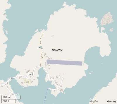 Bruray - Out Skerries kaart