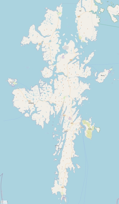 Mainland Shetland kaart