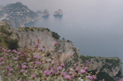 foto uitzicht over kustlijn van capri