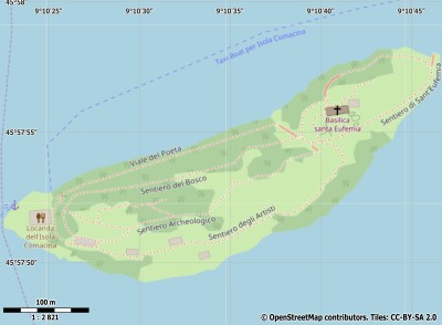 Isola Comacina kaart