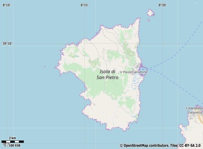 Isola di San Pietro kaart