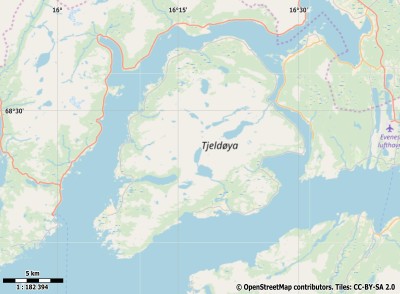 Tjeldøya kaart