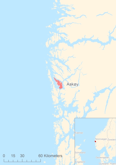 Ligging van het eiland Askøy in Europa