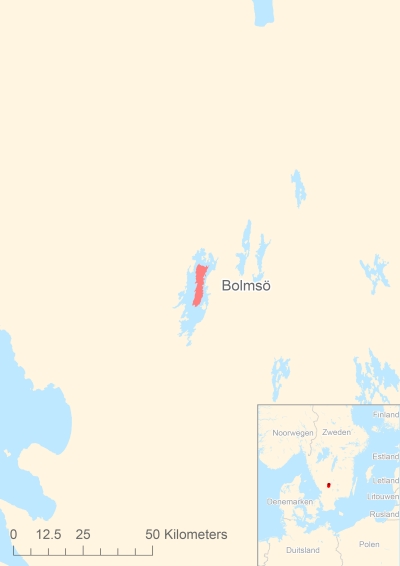 Ligging van het eiland Bolmsö in Europa