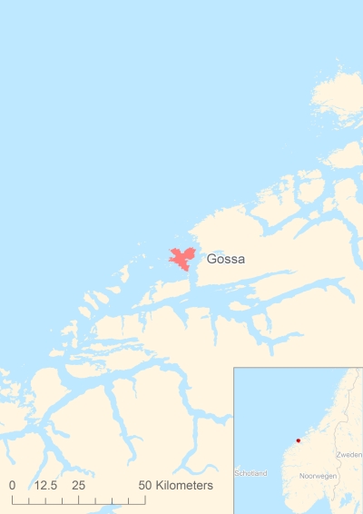 Ligging van het eiland Gossa in Europa