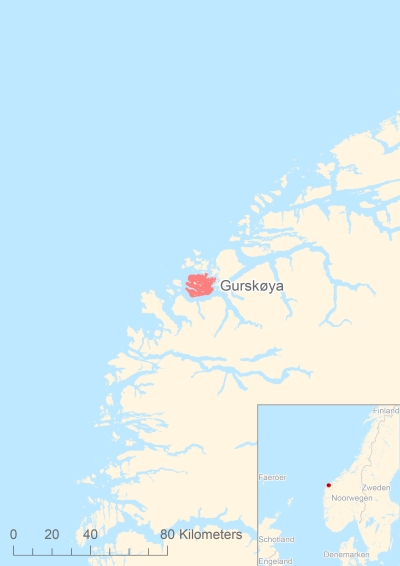 Ligging van het eiland Gurskøya in Europa