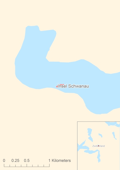 Ligging van het eiland Insel Schwanau in Europa