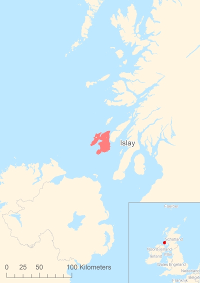 Ligging van het eiland Islay in Europa