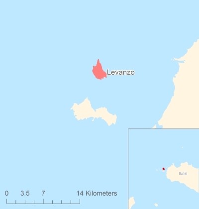 Ligging van het eiland Levanzo in Europa
