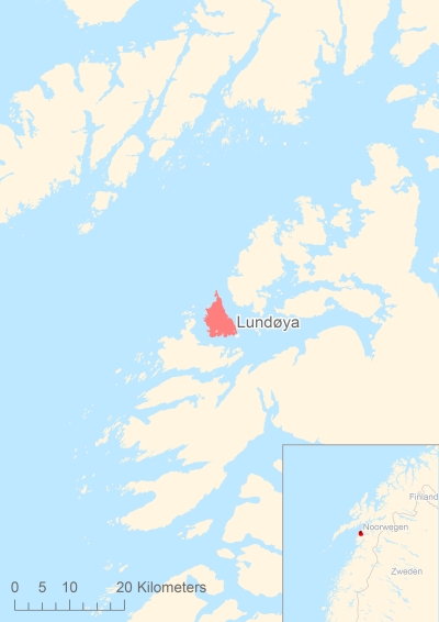 Ligging van het eiland Lundøya in Europa