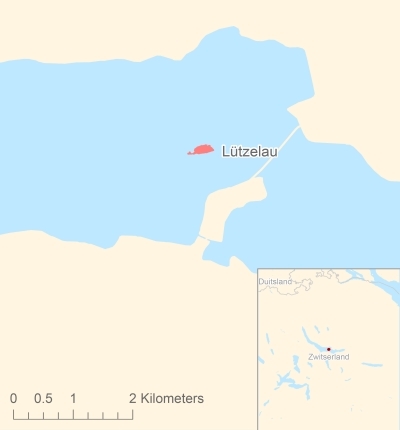 Ligging van het eiland Lützelau in Europa