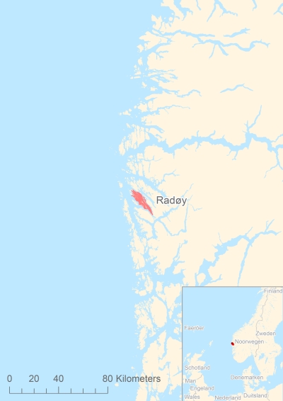 Ligging van het eiland Radøy in Europa