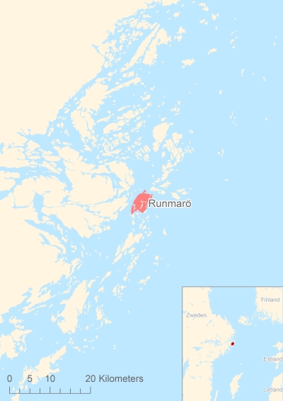 Ligging van het eiland Runmarö in Europa