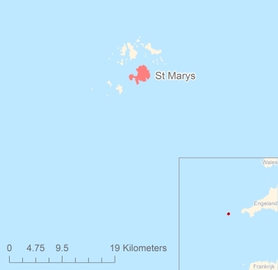 Ligging van het eiland St Marys in Europa