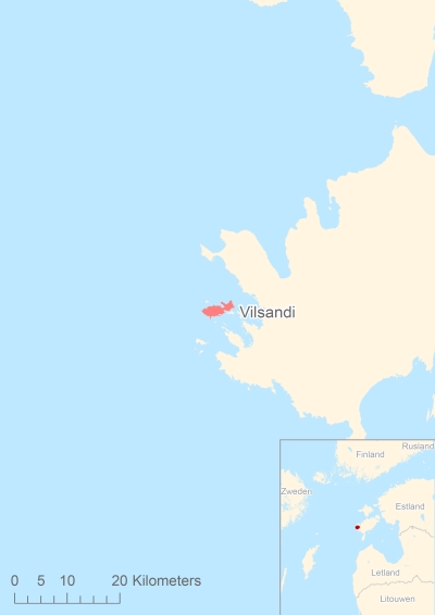 Ligging van het eiland Vilsandi in Europa