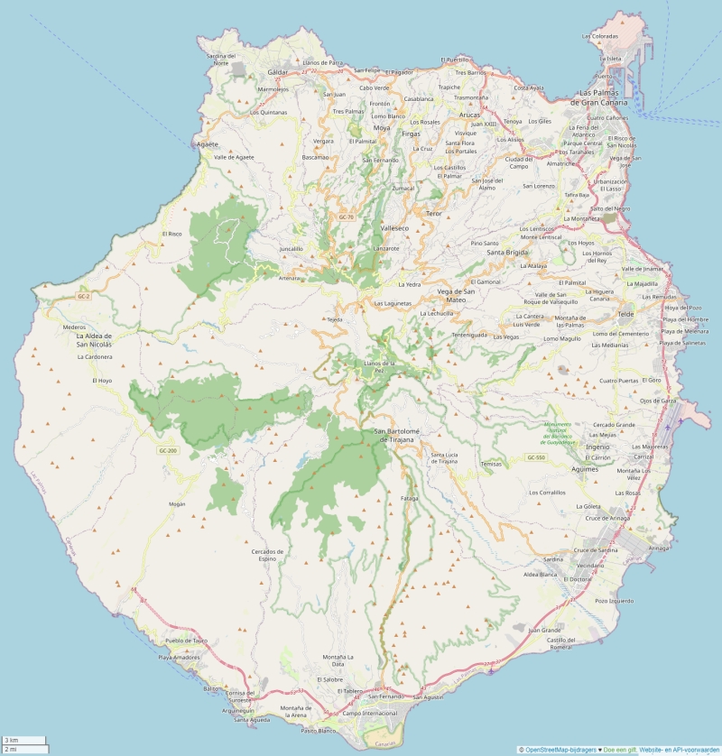 Plattegrond Gran Canaria Canarische Eilanden Kaart